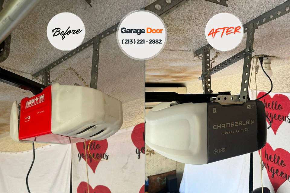 Before and after: garage door repair East Franklin, NJ